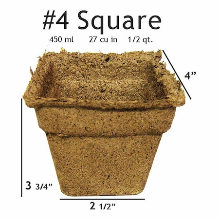 Cowpots No 4 Square CowPots 450mL/cell, PK180 #4 Sq (180)